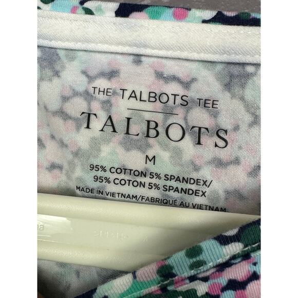 Talbots Tee Medium Top Paisley Boat Neck 3/4 Sleeve Stretch Knit Casual Shirt - Picture 3 of 4